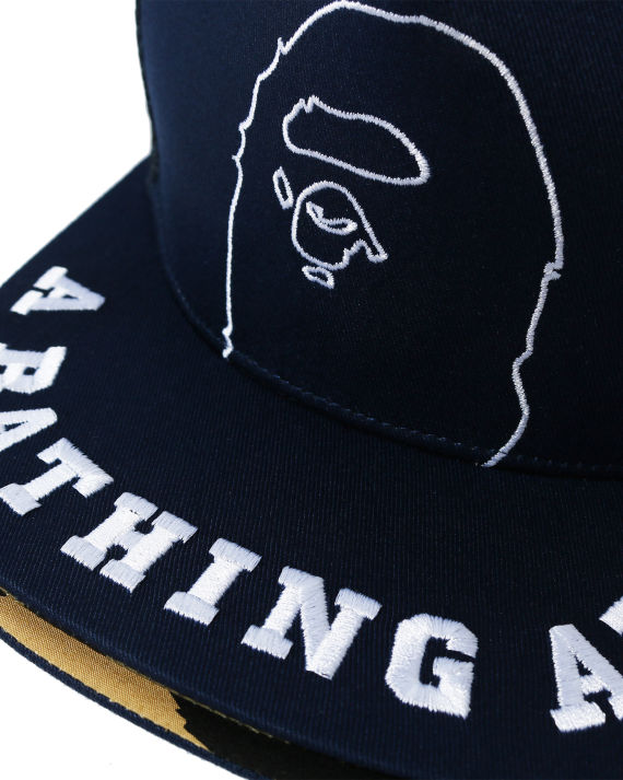 a bathing ape03 猿人头刺绣双层帽檐棒球帽
