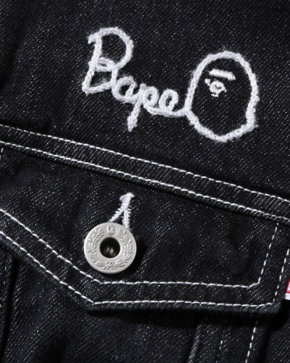 A BATHING APE® Logo 线绣直排扣牛仔连身裙