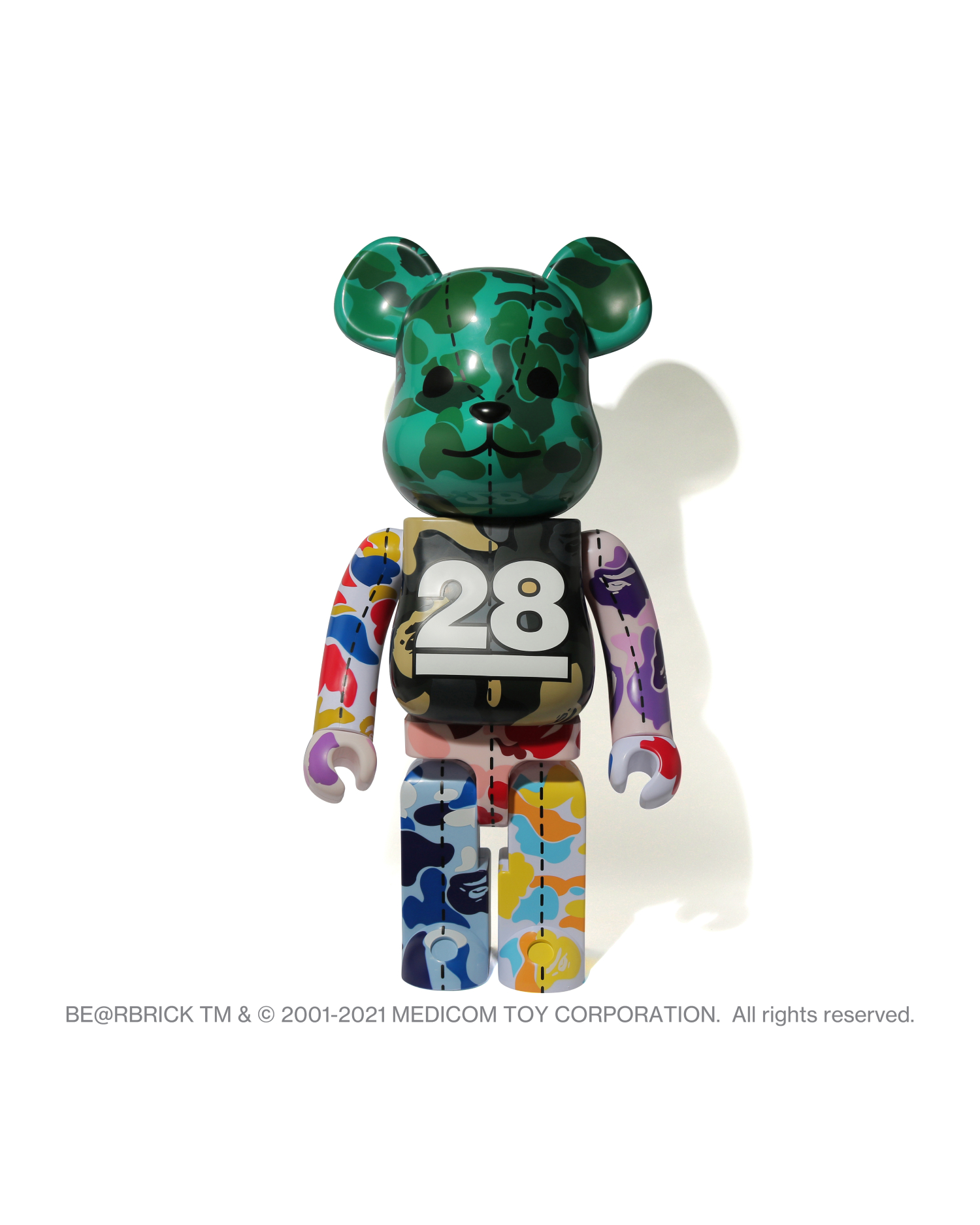 A BATHING APE® BE@RBRICK 联乘系列28th Anniversary Bape Camo 1000% 公仔