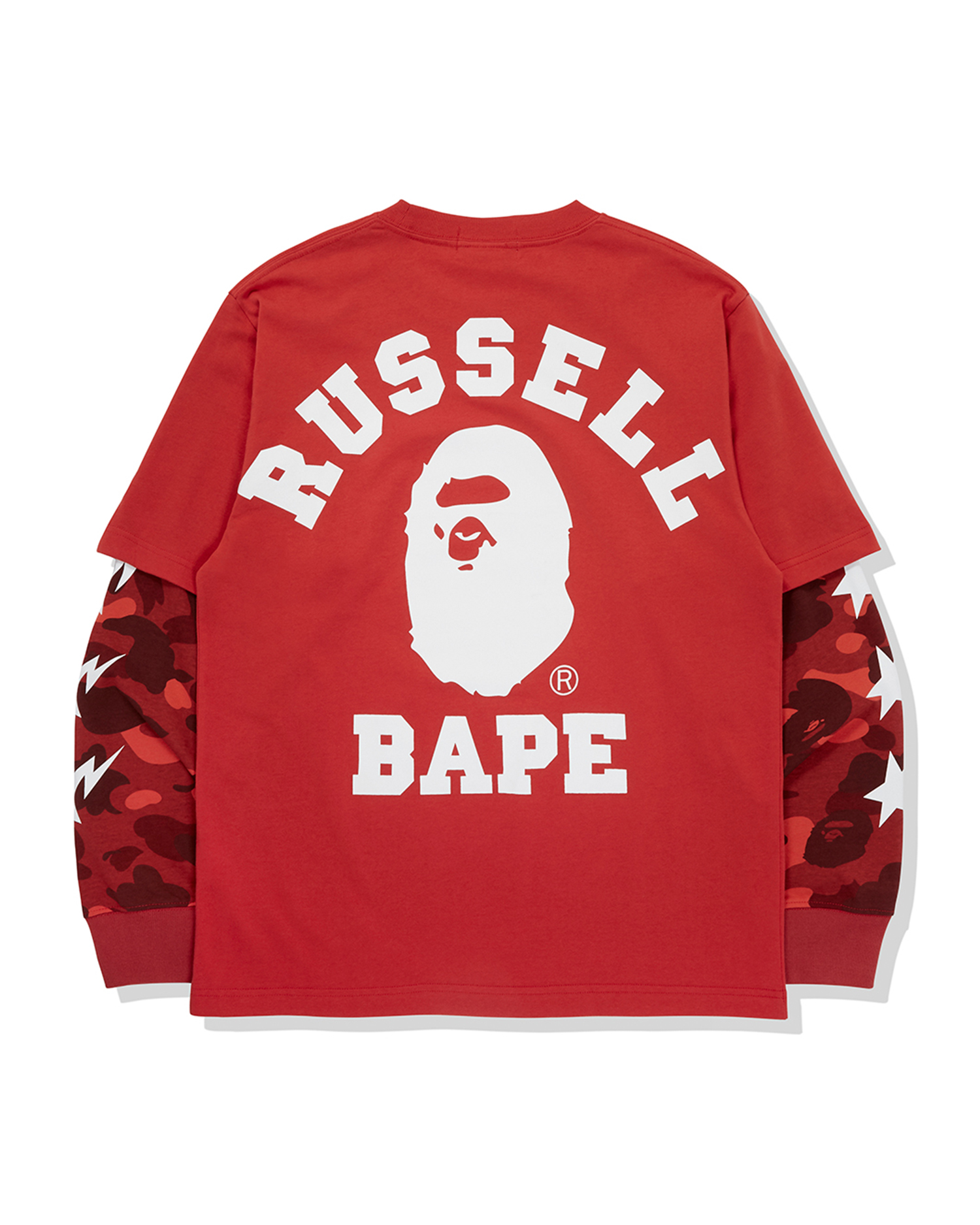 A BATHING APE® RUSSELL ATHLETIC 联乘系列Color Camo 仿两件式T 恤