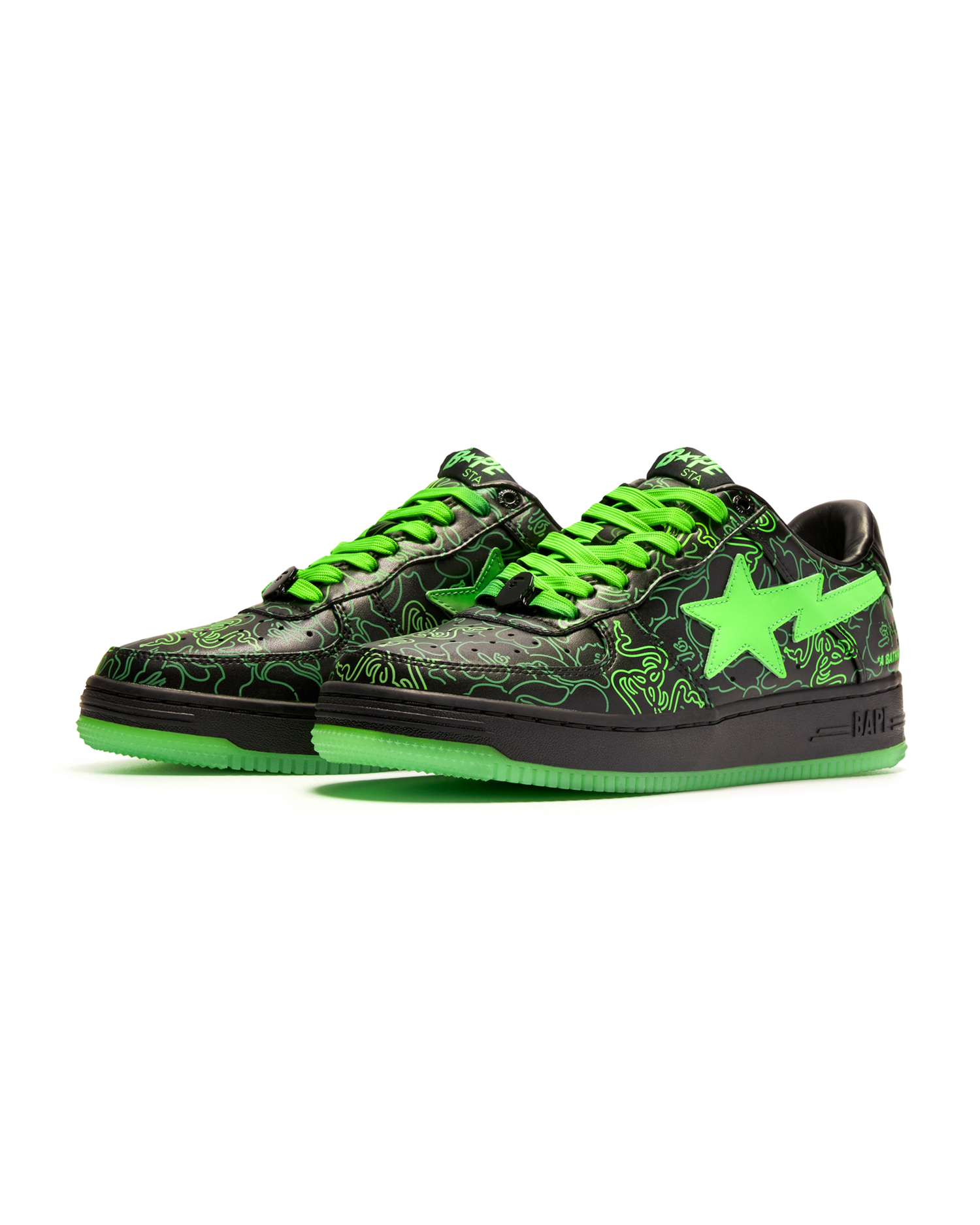 A BATHING APE® RAZER 联乘系列BAPE STA Neon Camo 系带运动鞋