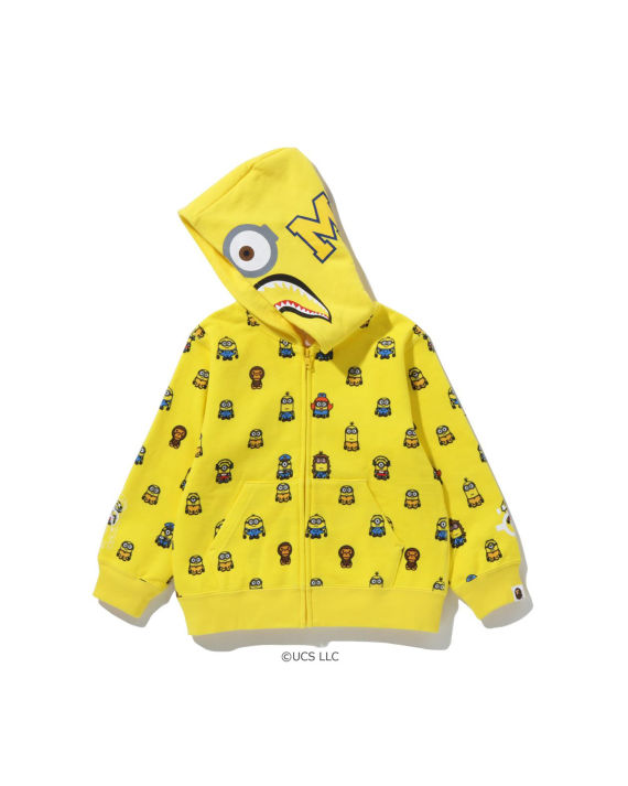 a bathing ape03 minions 联乘系列 鲨鱼印花连帽拉链卫衣