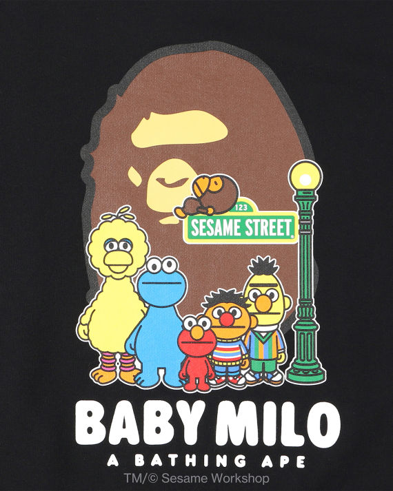 a bathing ape03 sesame street 联乘系列 主题印花卫衣