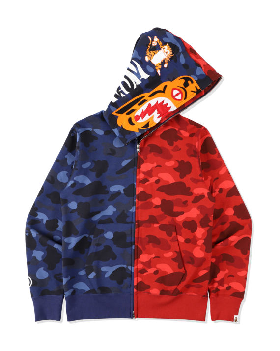 A Bathing Ape Color Camo 老虎缝饰拼色连帽拉链卫衣 A Bathing Ape Color Camo 老虎缝饰拼色连帽拉链卫衣