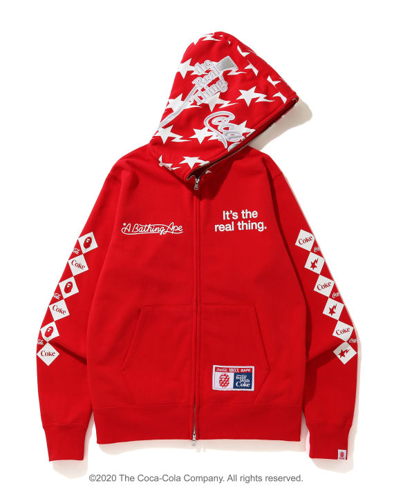 coca-cola 联乘系列 饰标语拉链卫衣