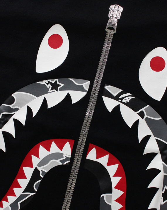 a bathing ape03 sta camo 鲨鱼印花 t 恤