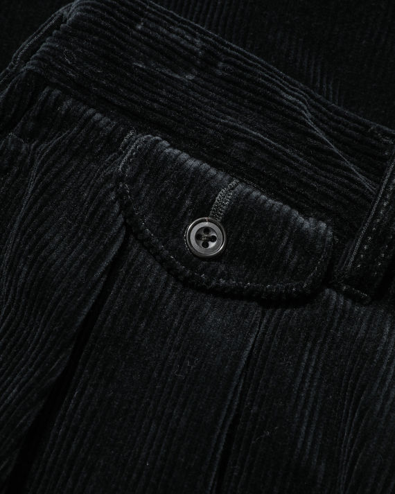 beams plus 褶饰设计灯芯绒阔腿裤