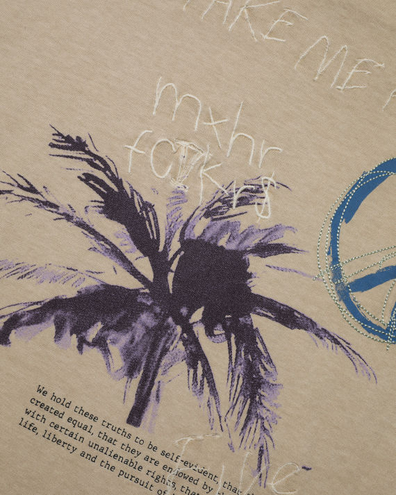 five cm 文字刺绣 t 恤