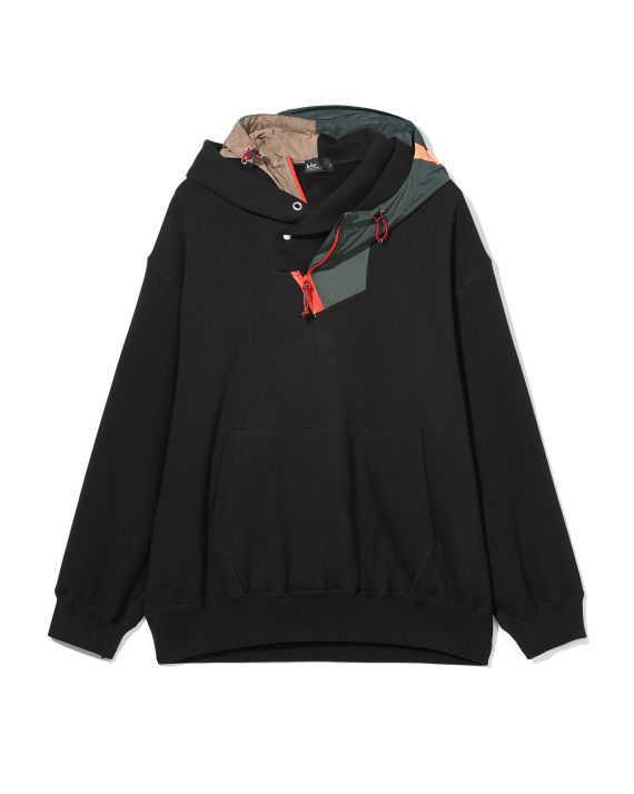 kolor 撞色拼接兜帽连帽卫衣