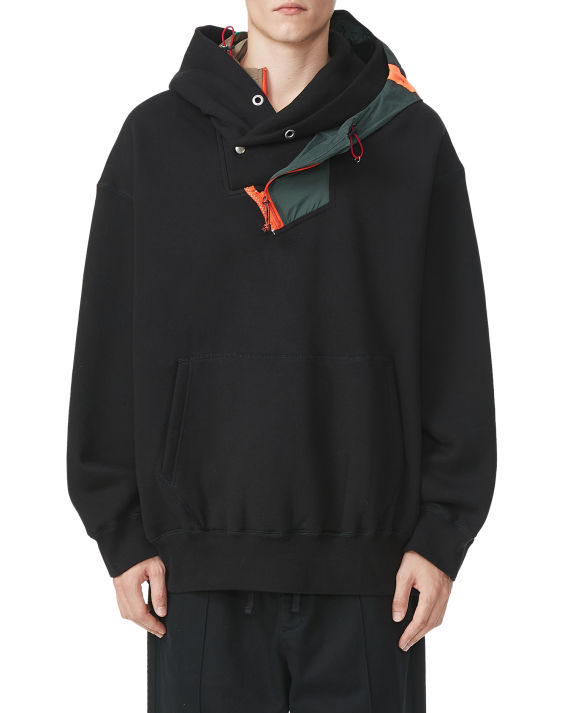 kolor 撞色拼接兜帽连帽卫衣