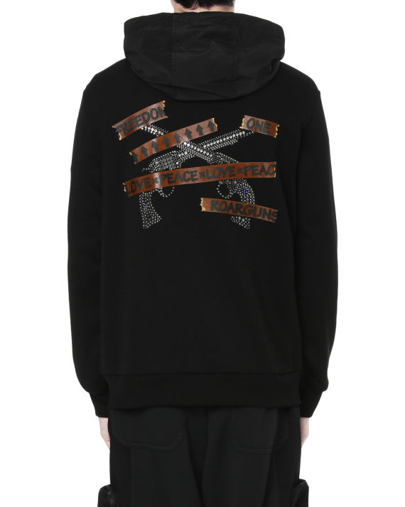 roarguns 双枪缀饰标语拉链卫衣