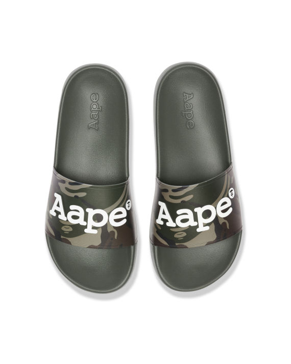 aape 饰 logo 迷彩印花绊带拖鞋