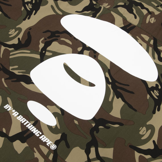 aape logo 印花饰口袋迷彩衬衫