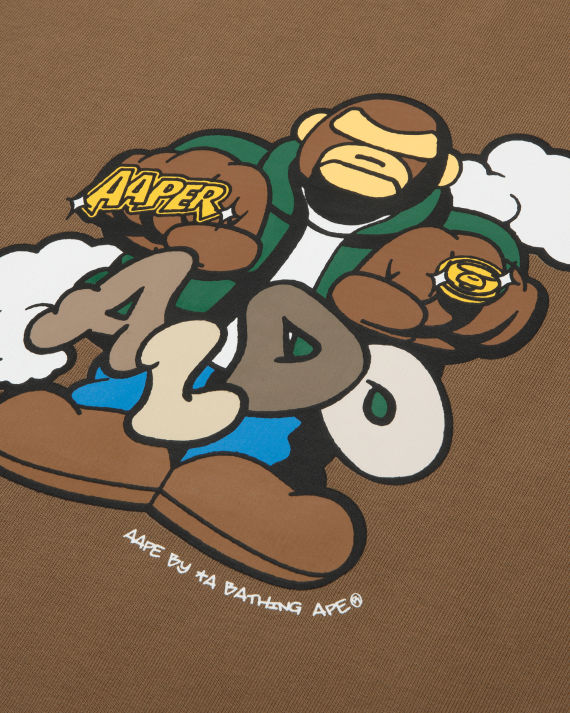 aape 饰 logo 图案印花圆领卫衣