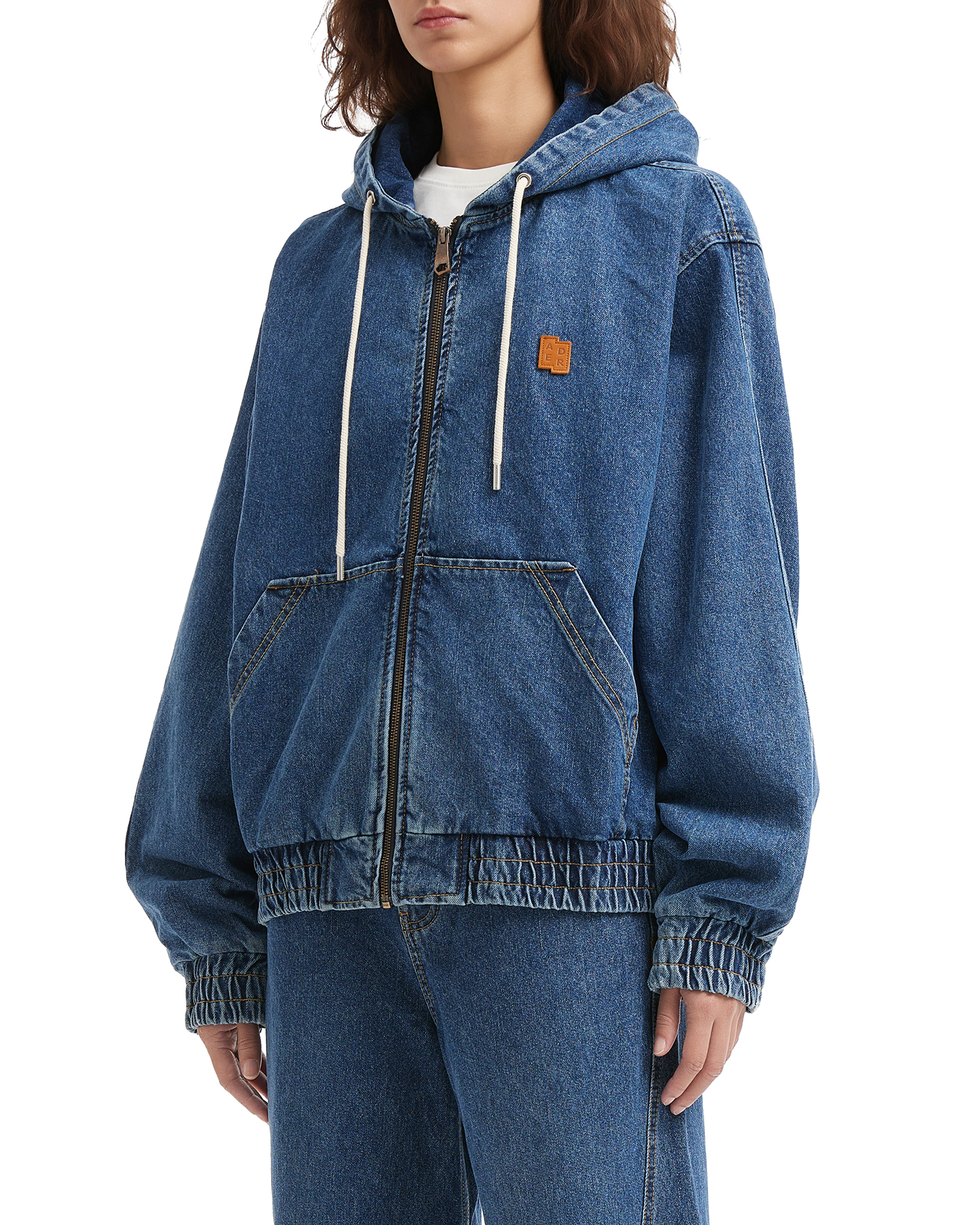 HANGRY&ANGRY アウター 青×黒 美品 /夹克，蓝黑配色，成色极佳 ADER error 连帽牛仔外套