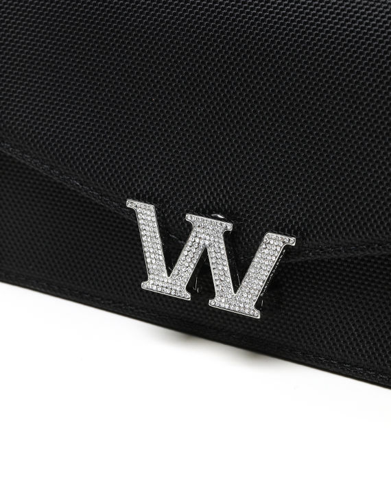 alexanderwang logo 缀饰翻盖斜挎包