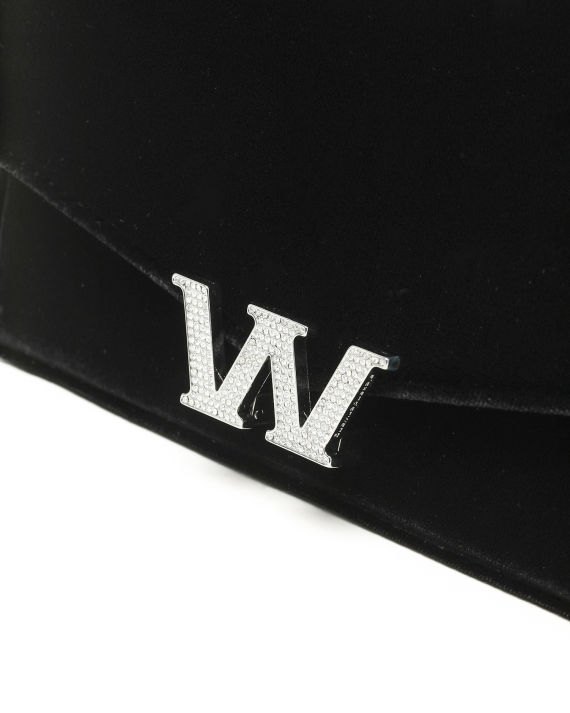 w legacy 钻饰 logo 绒面斜挎包