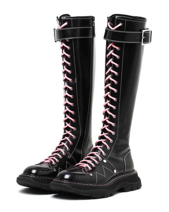 alexander mcqueen 撞色鞋带中筒靴