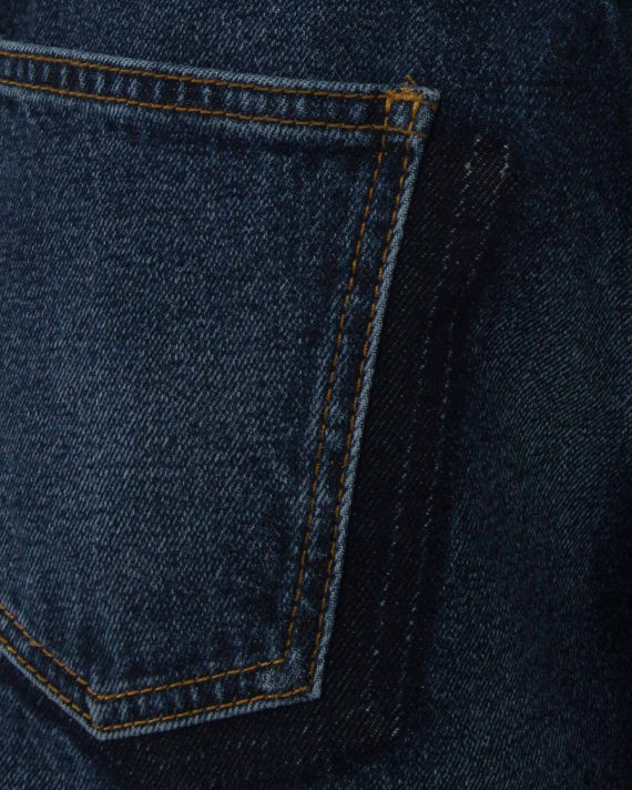 Alexander McQueen 镶边条纹直筒卷边九分牛仔裤