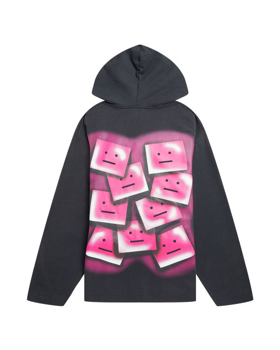 acne studios 后背笑脸印花落肩连帽卫衣