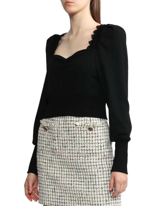 bapy03 心形领羊腿袖上衣