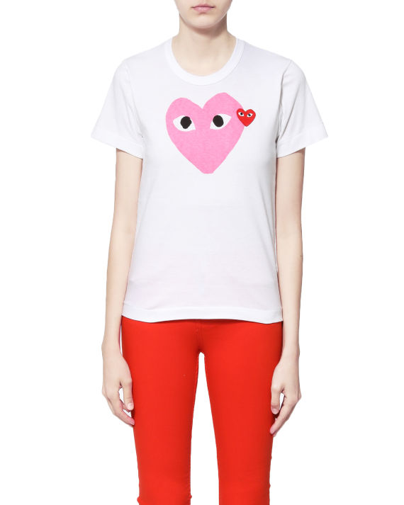 Play Comme des Garçons 爱心印花缝饰 T 恤