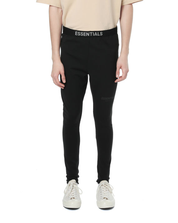 essentials logo 嵌花边饰休闲裤