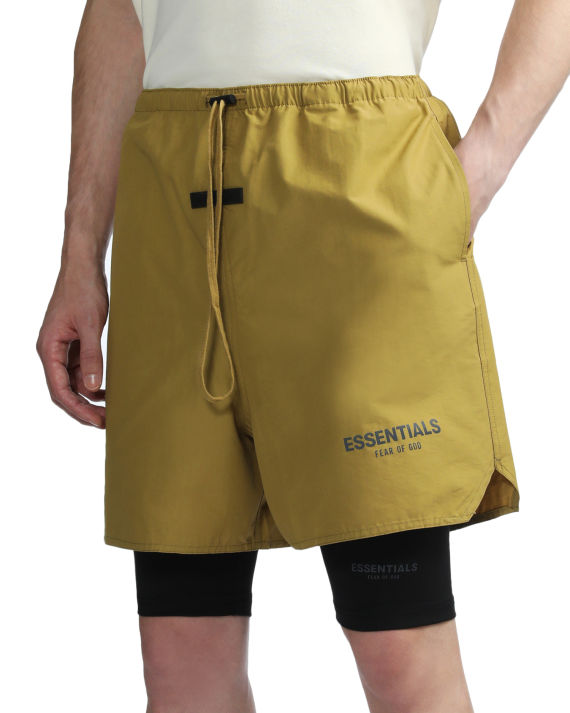 essentials logo 印花抽绳短裤