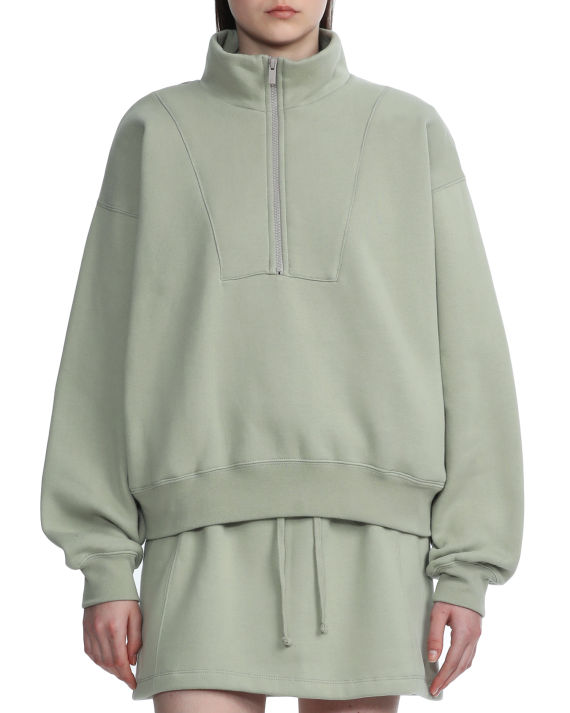 essentials 饰半拉链落肩卫衣