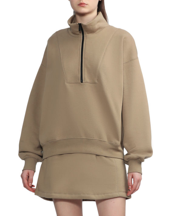 essentials 饰半拉链落肩卫衣