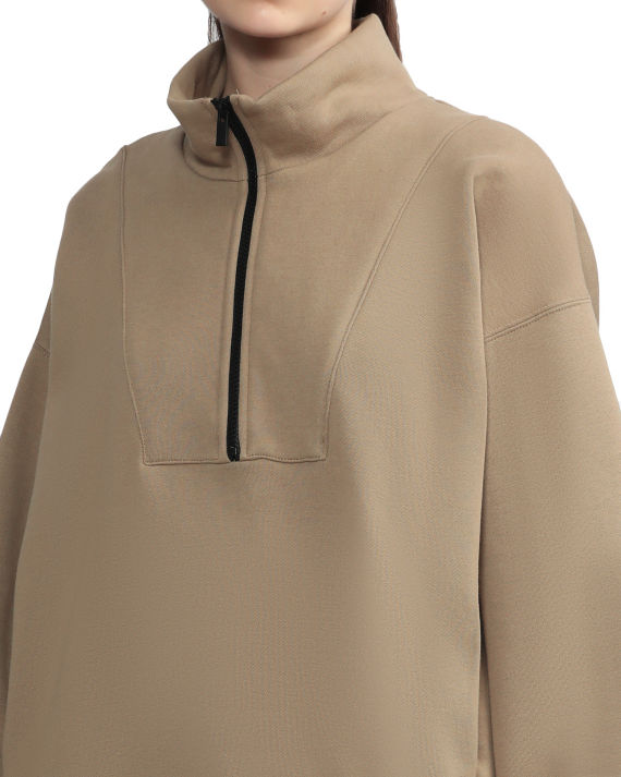 essentials 饰半拉链落肩卫衣