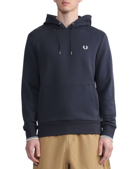 fred perry logo 刺绣条纹袖口连帽卫衣