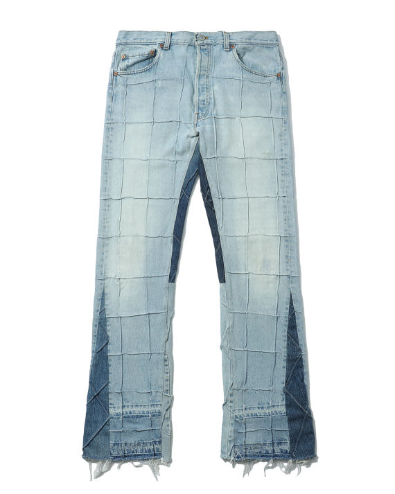 gallery dept. 立体格纹装饰拼接牛仔裤