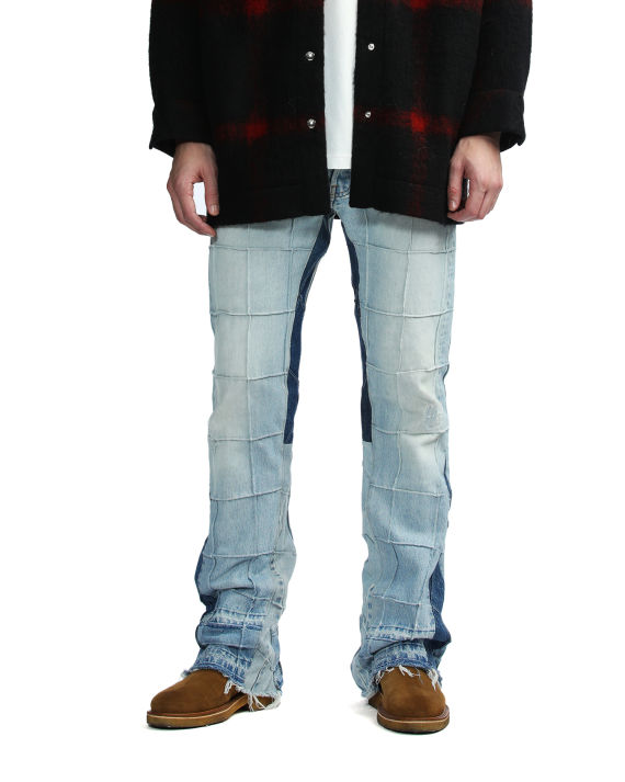 gallery dept. 立体格纹装饰拼接牛仔裤