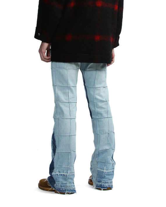 gallery dept. 立体格纹装饰拼接牛仔裤