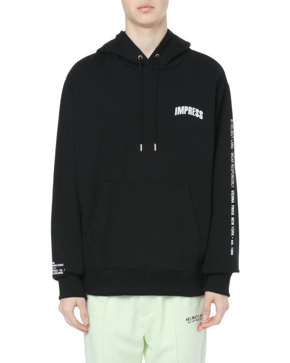 helmut lang 标语印花连帽卫衣