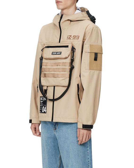 izzue army 系列 配斜挎包连帽拉链夹克