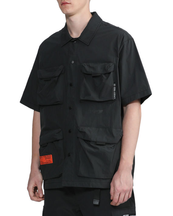 izzue army 系列 多口袋 logo 印花衬衫