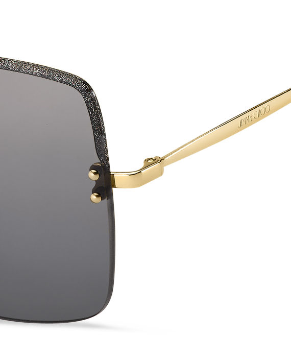 jimmy choo 细闪边饰方形太阳眼镜