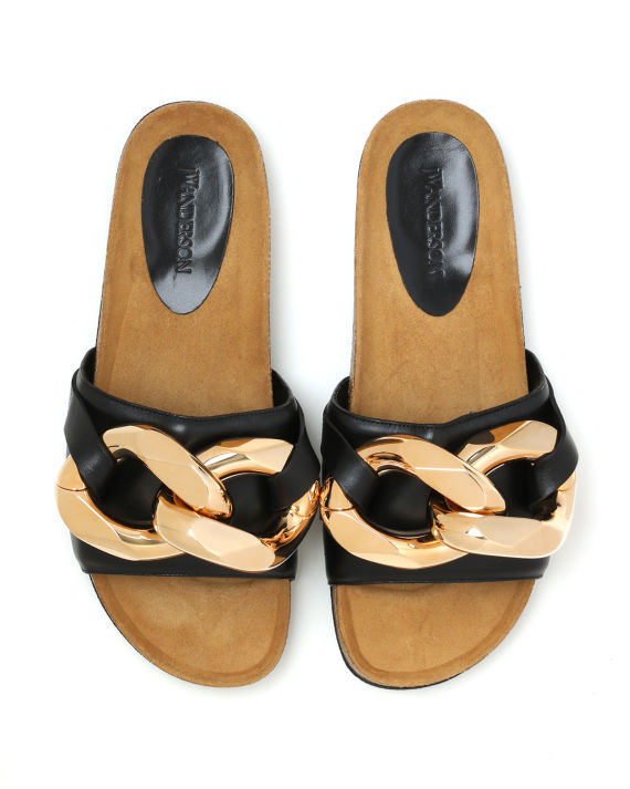 jw anderson 链条装饰拖鞋