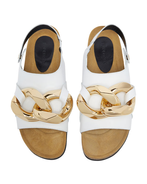 jw anderson 粗链条缀饰绊带拖鞋