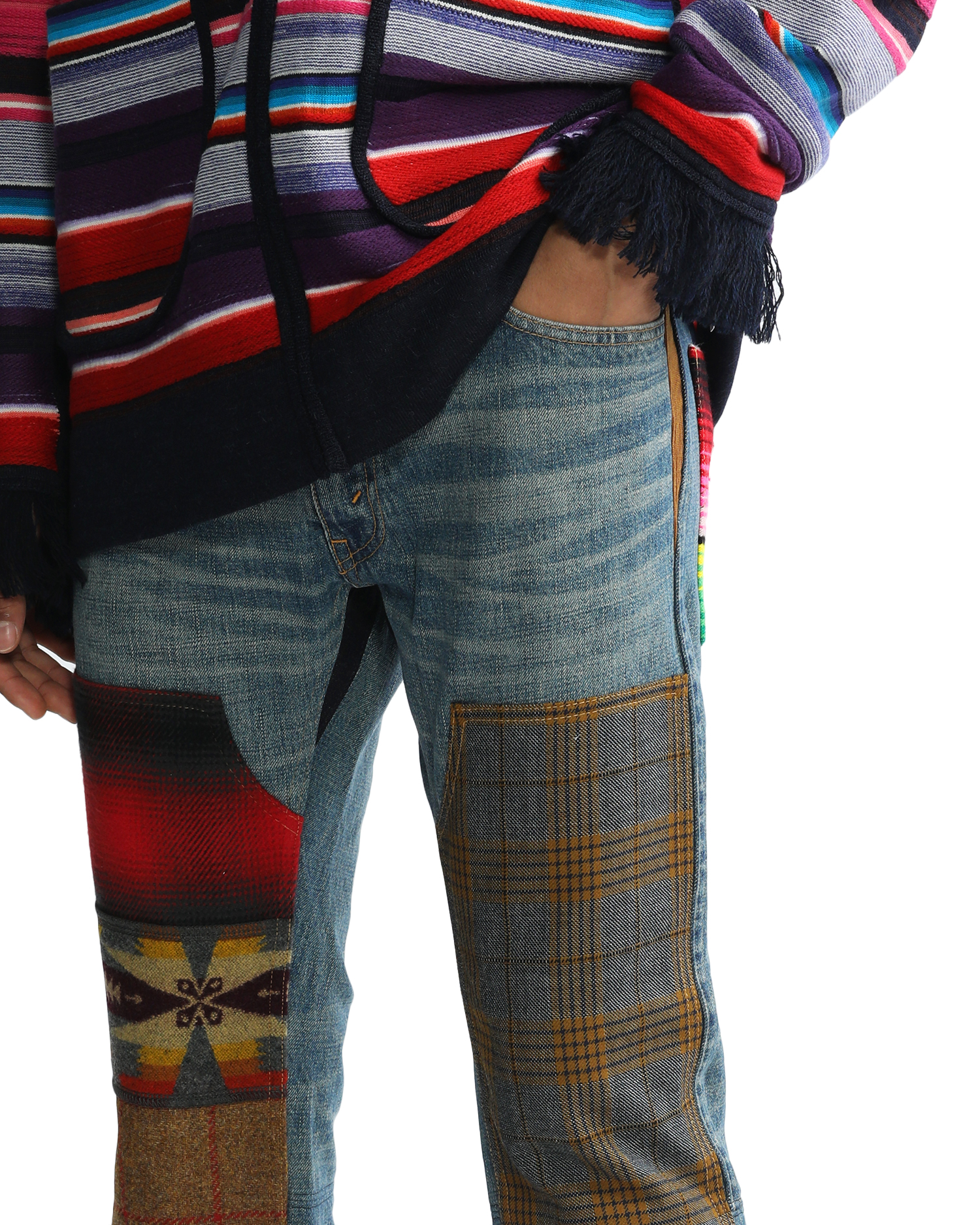 JUNYA WATANABE MAN Levi's X Pendleton 联乘系列补丁缝饰牛仔裤