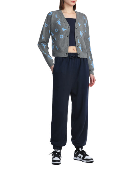 kangol logo 嵌花针织开衫