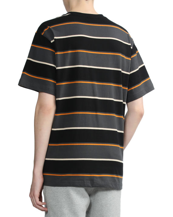 kangol logo 刺绣拼色条纹 t 恤