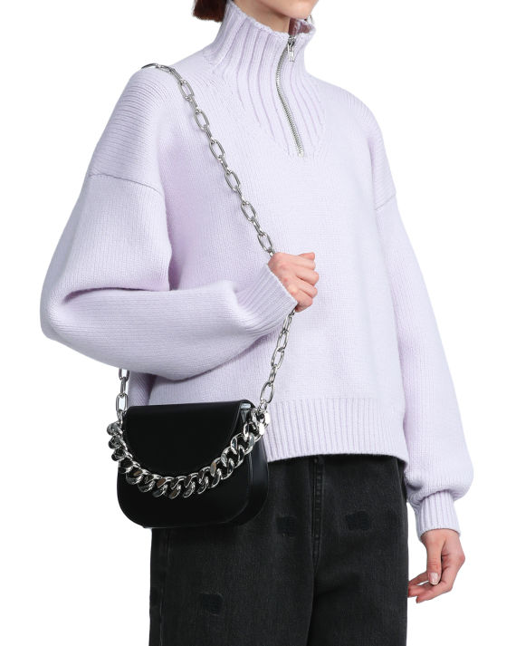 kara 链条缀饰翻盖马鞍包