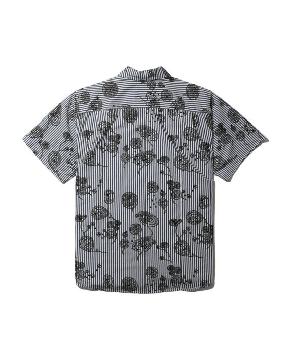 obey 满幅抽象图案印花条纹衬衫
