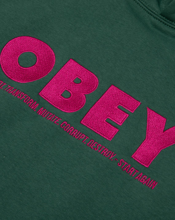 obey logo 刺绣连帽卫衣