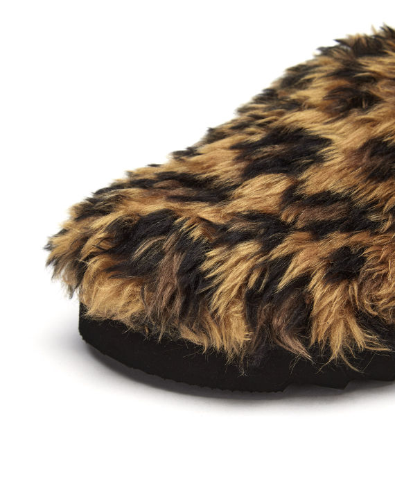 palm angels 豹纹毛绒穆勒鞋
