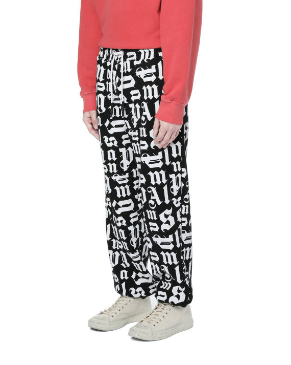 palm angels 满幅 logo 印花束脚裤