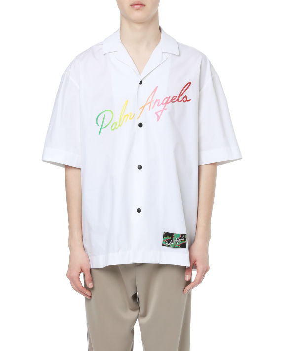 palm angels logo 印花直排扣衬衫